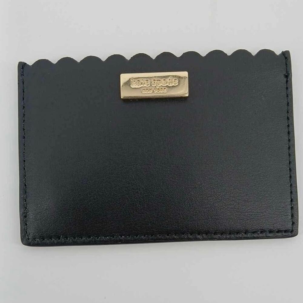 Leather card holder, Kate Spade New York, scalloped edge design